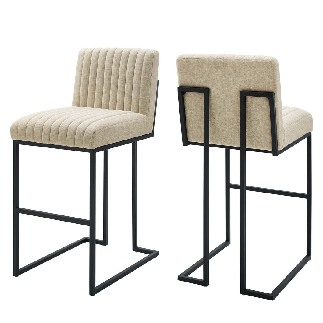 Indulge Channel Tufted Fabric Bar Stools by Modway