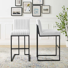 Load image into Gallery viewer, Indulge Channel Tufted Fabric Bar Stools by Modway
