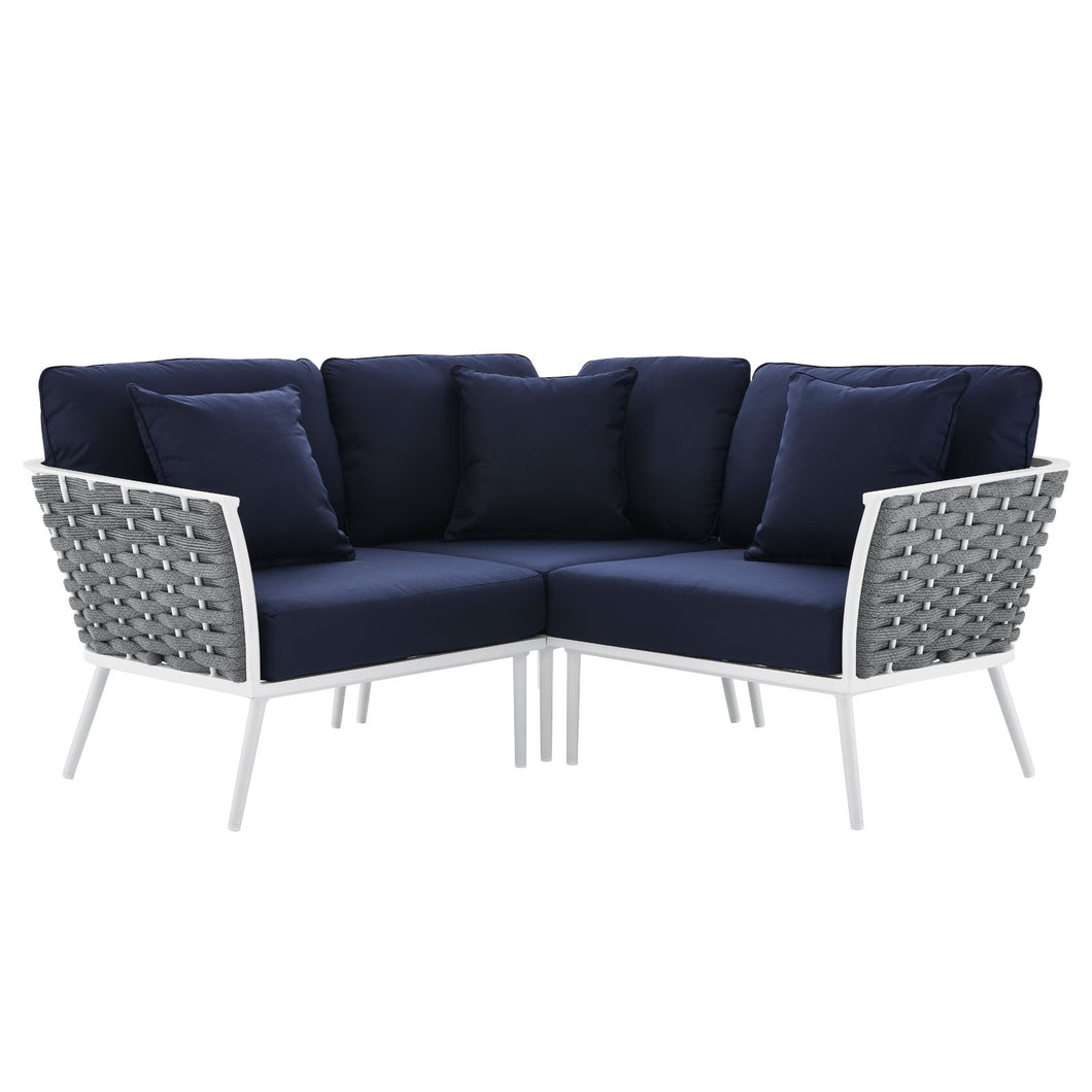 Stance Outdoor Patio Aluminum Small Sectional Sofa by Modway