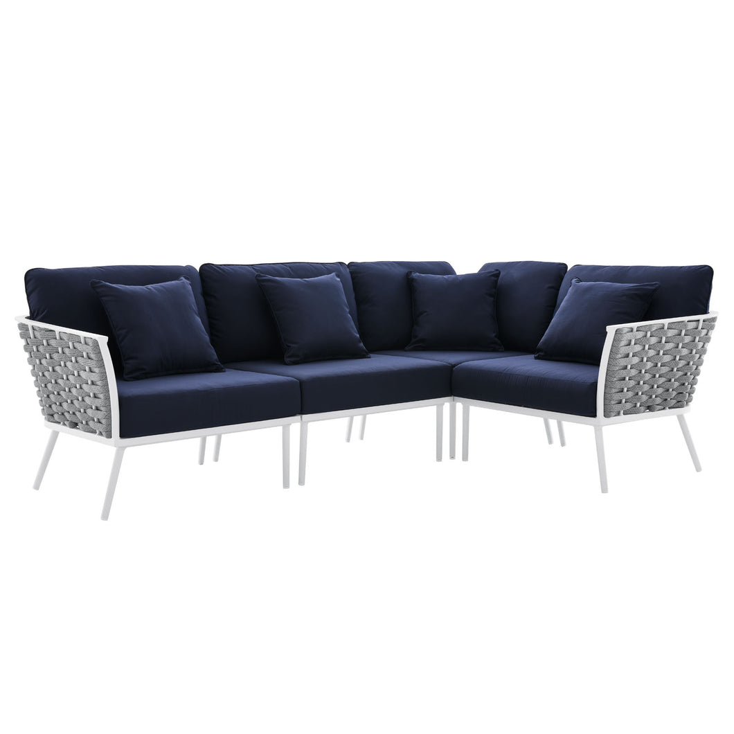 Stance Outdoor Patio Aluminum Large Sectional Sofa by Modway