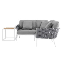 Load image into Gallery viewer, Stance 4 Piece Outdoor Patio Aluminum Sectional Sofa Set by Modway
