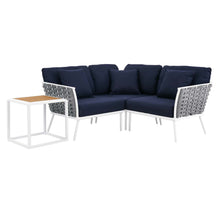 Load image into Gallery viewer, Stance 4 Piece Outdoor Patio Aluminum Sectional Sofa Set by Modway
