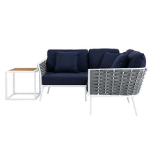 Load image into Gallery viewer, Stance 4 Piece Outdoor Patio Aluminum Sectional Sofa Set by Modway
