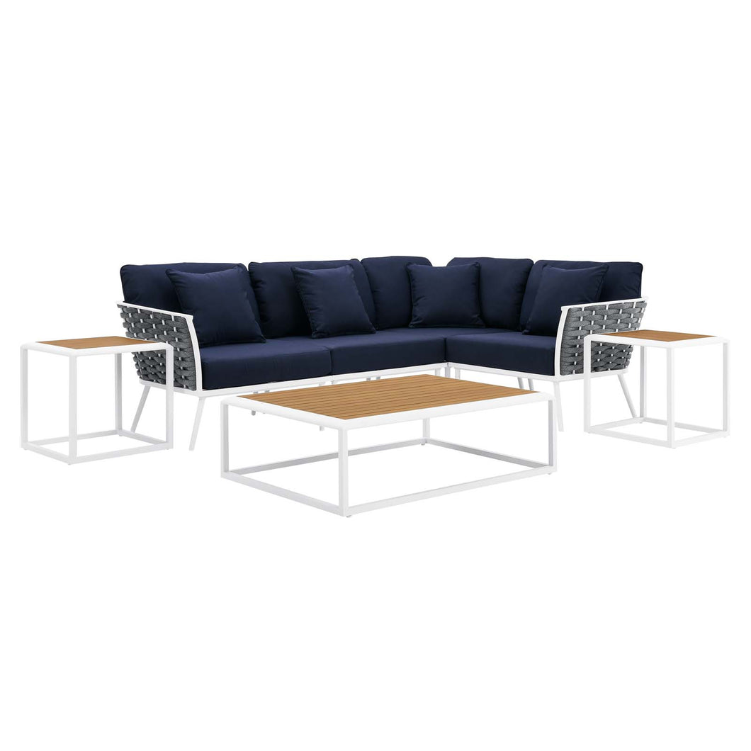 Stance 7 Piece Outdoor Patio Aluminum Sectional Sofa Set by Modway