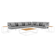 Load image into Gallery viewer, Stance 9 Piece Aluminum Outdoor Patio Aluminum Sectional Sofa Set by Modway
