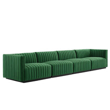 Load image into Gallery viewer, Conjure 4-Piece Channel Tufted Performance Velvet Sofa by Modway
