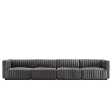 Load image into Gallery viewer, Conjure 4-Piece Channel Tufted Performance Velvet Sofa by Modway
