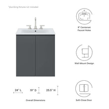 Load image into Gallery viewer, Bryn 24&quot; Wall-Mount Bathroom Vanity by Modway
