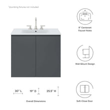 Load image into Gallery viewer, Bryn 30&quot; Wall-Mount Bathroom Vanity by Modway

