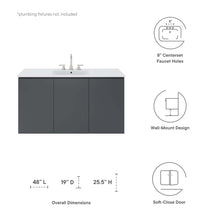Load image into Gallery viewer, Bryn 48&quot; Wall-Mount Bathroom Vanity by Modway
