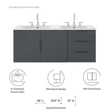 Load image into Gallery viewer, Vitality 48&quot; Double Sink Bathroom Vanity by Modway
