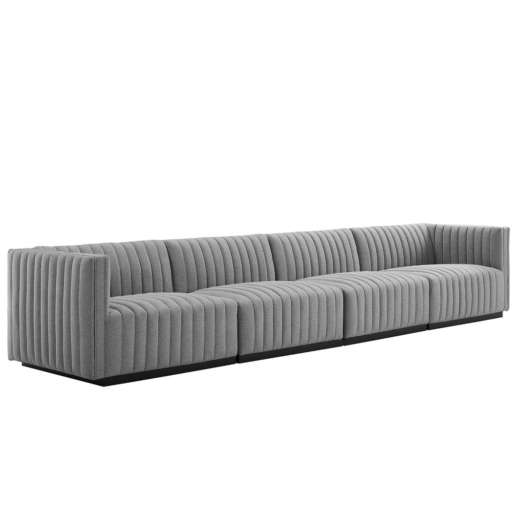 Conjure 4-Piece Channel Tufted Upholstered Fabric Sofa by Modway