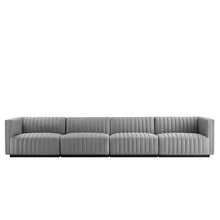 Load image into Gallery viewer, Conjure 4-Piece Channel Tufted Upholstered Fabric Sofa by Modway
