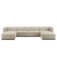 Load image into Gallery viewer, Conjure 6-Piece Channel Tufted Upholstered Fabric Sectional Sofa by Modway
