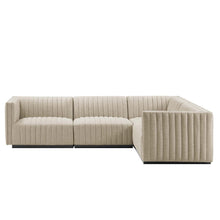 Load image into Gallery viewer, Conjure 4-Piece Channel Tufted Upholstered Fabric L-Shaped Sectional by Modway
