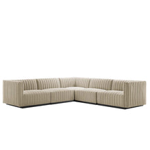 Load image into Gallery viewer, Conjure 5-Piece Channel Tufted Upholstered Fabric L-Shaped Sectional by Modway
