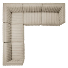 Load image into Gallery viewer, Conjure 5-Piece Channel Tufted Upholstered Fabric L-Shaped Sectional by Modway
