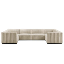 Load image into Gallery viewer, Conjure 6-Piece Channel Tufted Upholstered Fabric U-Shaped Sectional by Modway
