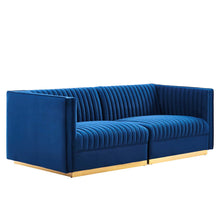 Load image into Gallery viewer, Sanguine Channel Tufted Performance Velvet Modular Sectional Sofa Loveseat by Modway
