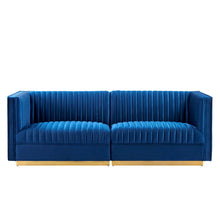 Load image into Gallery viewer, Sanguine Channel Tufted Performance Velvet Modular Sectional Sofa Loveseat by Modway
