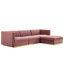 Load image into Gallery viewer, Sanguine 4-Piece Channel Tufted Performance Velvet Modular Sectional Sofa by Modway
