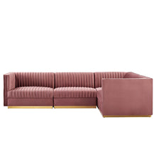 Load image into Gallery viewer, Sanguine 4-Piece Channel Tufted Performance Velvet Right-Facing Modular Sectional Sofa by Modway
