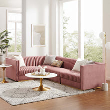 Load image into Gallery viewer, Sanguine 4-Piece Channel Tufted Performance Velvet Left-Facing Modular Sectional Sofa by Modway
