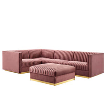 Load image into Gallery viewer, Sanguine 5-Piece Channel Tufted Performance Velvet Left-Facing Modular Sectional Sofa by Modway
