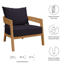 Load image into Gallery viewer, Brisbane 3-Piece Teak Wood Outdoor Patio Set by Modway
