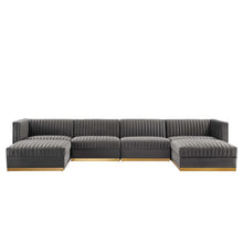 Load image into Gallery viewer, Sanguine 6-Piece Channel Tufted Performance Velvet Modular Sectional Sofa by Modway
