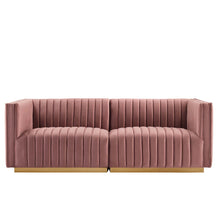 Load image into Gallery viewer, Conjure Channel Tufted Performance Velvet Loveseat by Modway
