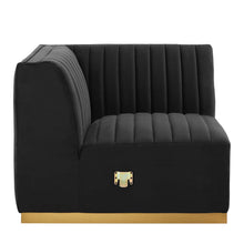 Load image into Gallery viewer, Conjure 5-Piece Channel Tufted Performance Velvet Sectional in Gold Black
