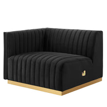 Load image into Gallery viewer, Conjure 5-Piece Channel Tufted Performance Velvet Sectional in Gold Black
