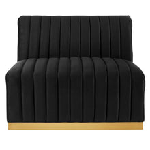 Load image into Gallery viewer, Conjure 5-Piece Channel Tufted Performance Velvet Sectional in Gold Black
