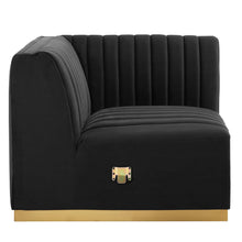 Load image into Gallery viewer, Conjure 5-Piece Channel Tufted Performance Velvet Sectional in Gold Black
