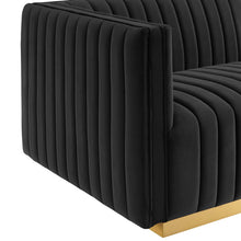 Load image into Gallery viewer, Conjure 5-Piece Channel Tufted Performance Velvet Sectional in Gold Black
