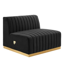 Load image into Gallery viewer, Conjure 5-Piece Channel Tufted Performance Velvet Sectional in Gold Black
