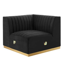 Load image into Gallery viewer, Conjure 6-Piece Channel Tufted Performance Velvet U-Shaped Sectional in Gold Black
