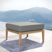 Load image into Gallery viewer, Clearwater Outdoor Patio Teak Wood Ottoman by Modway
