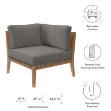 Load image into Gallery viewer, Clearwater Outdoor Patio Teak Wood Corner Chair by Modway
