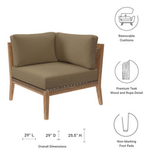 Load image into Gallery viewer, Clearwater Outdoor Patio Teak Wood Corner Chair by Modway
