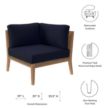 Load image into Gallery viewer, Clearwater Outdoor Patio Teak Wood Corner Chair by Modway
