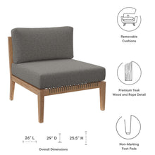 Load image into Gallery viewer, Clearwater Outdoor Patio Teak Wood Armless Chair by Modway
