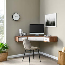 Load image into Gallery viewer, Transmit 47&quot; Wall Mount Corner Walnut Office Desk by Modway
