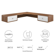 Load image into Gallery viewer, Transmit 55&quot; Wall Mount Corner Wood Office Desk by Modway

