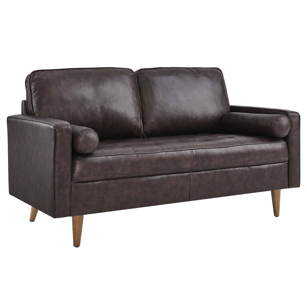 Valour Leather Loveseat by Modway