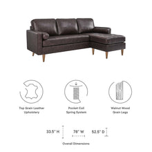 Load image into Gallery viewer, Valour 78&quot; Leather Apartment Sectional Sofa by Modway
