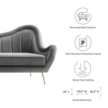 Load image into Gallery viewer, Cheshire Channel Tufted Performance Velvet Sofa by Modway
