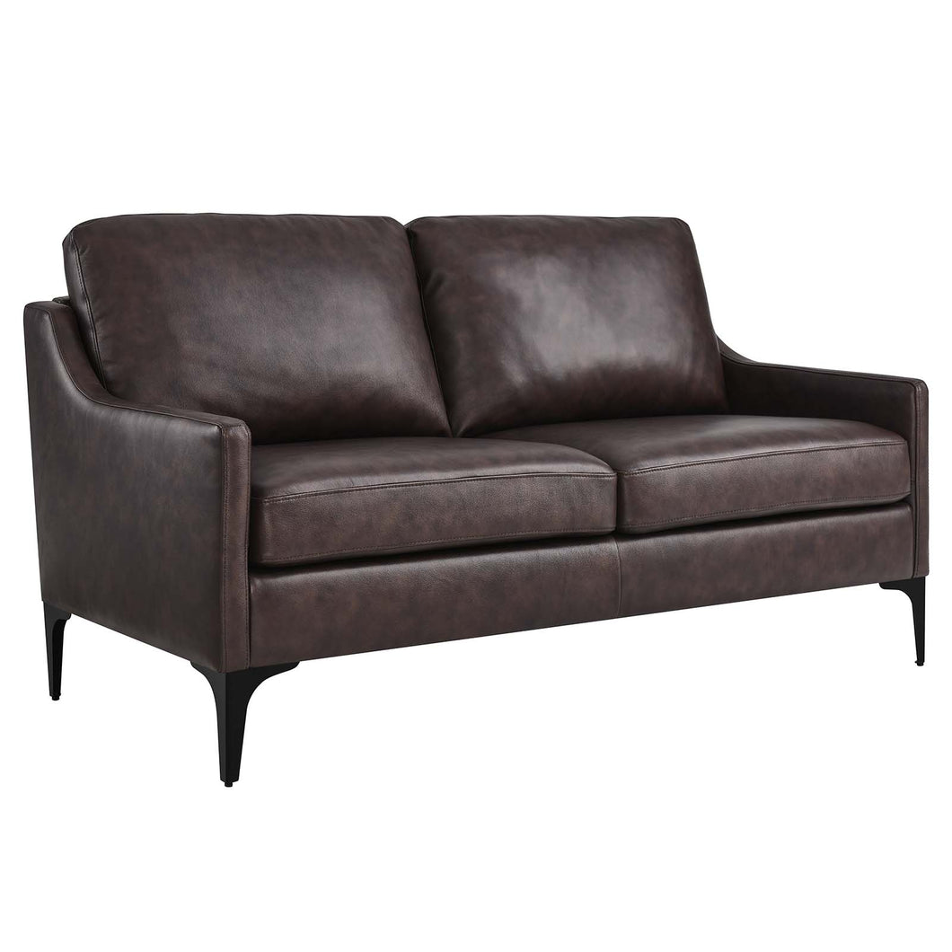 Corland Leather Loveseat by Modway