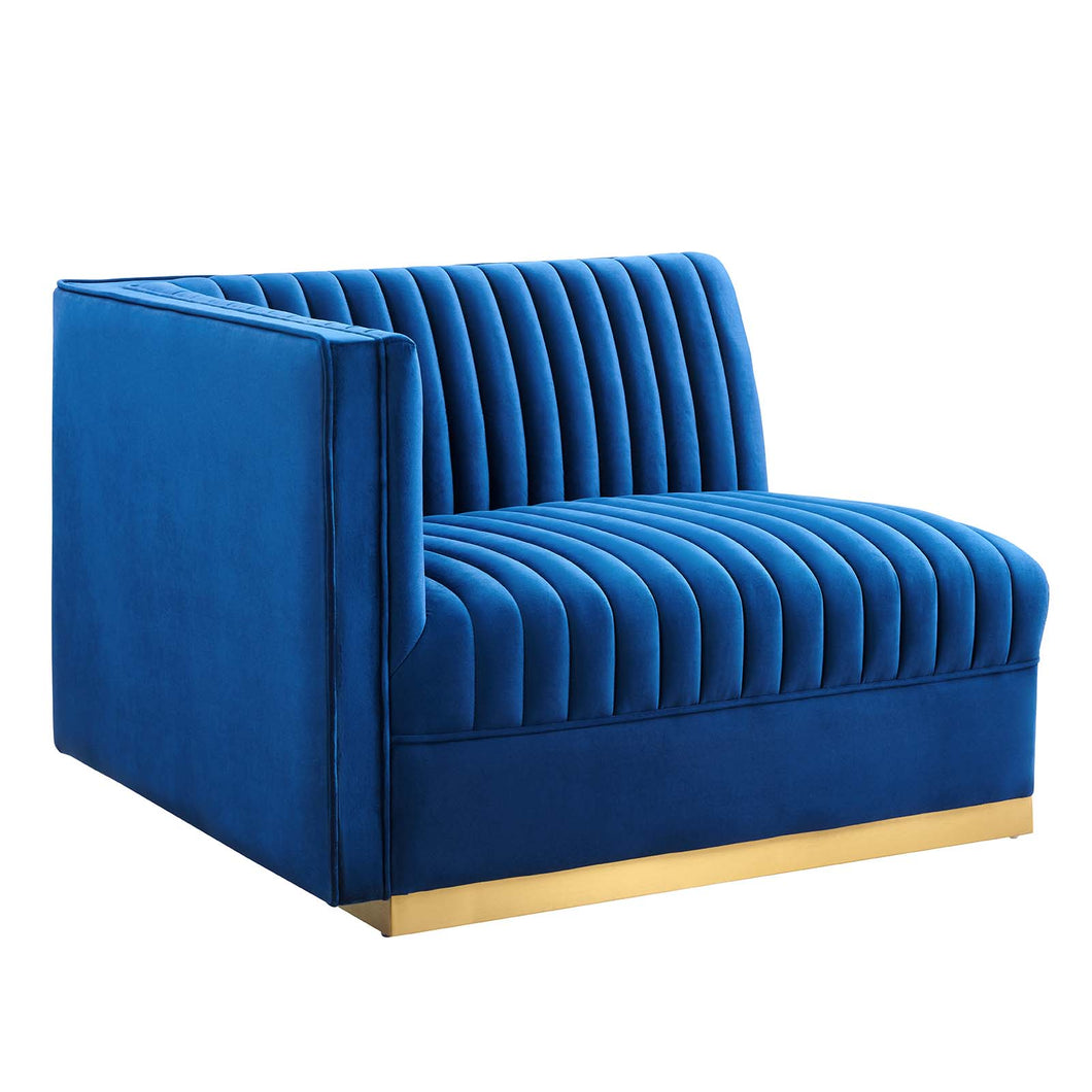 Sanguine Channel Tufted Performance Velvet Modular Sectional Sofa Left-Arm Chair by Modway